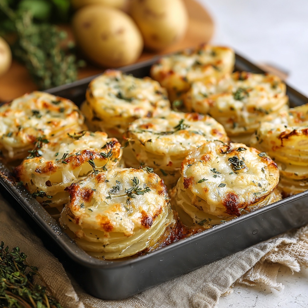 Cheesy Garlic Herb Roasted Potatoes Recipe - Recipe Image