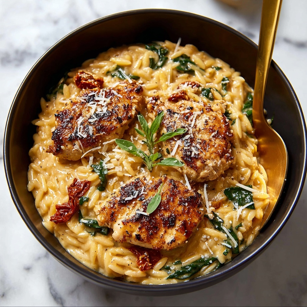 Tuscan Chicken Meatball Orzo Recipe - Recipe Image
