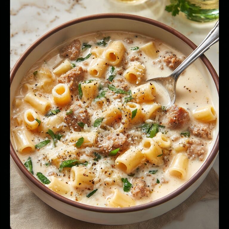 Creamy Parmesan Italian Sausage Ditalini Soup Recipe