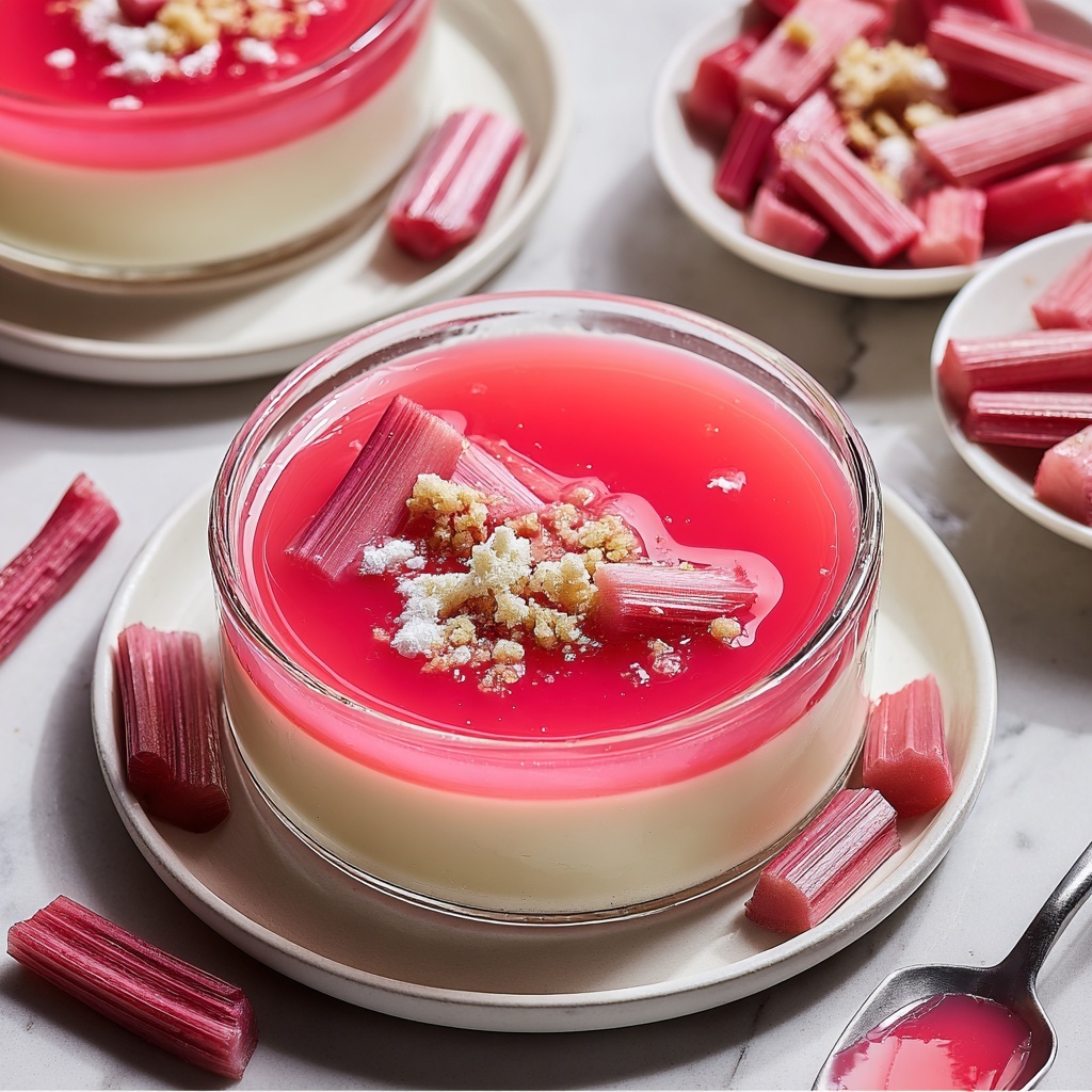 Rhubarb Panna Cotta: A Perfect Harmony of Tangy and Creamy Recipe - Recipe Image