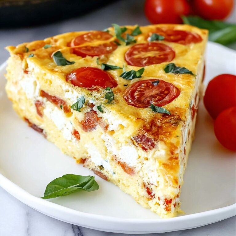 Crustless Tomato and Basil Mozzarella Quiche Recipe