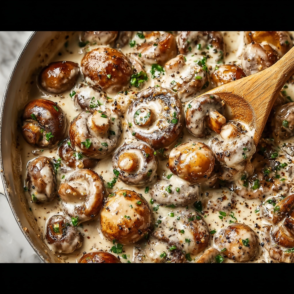 Creamy Garlic Parmesan Sautéed Mushrooms Recipe - Recipe Image