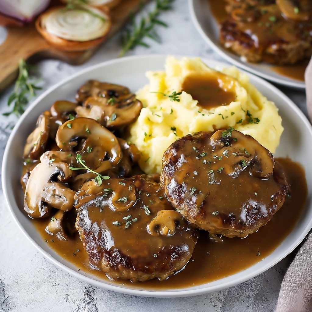 Salisbury Steak with Mushroom Gravy Recipe - Recipe Image