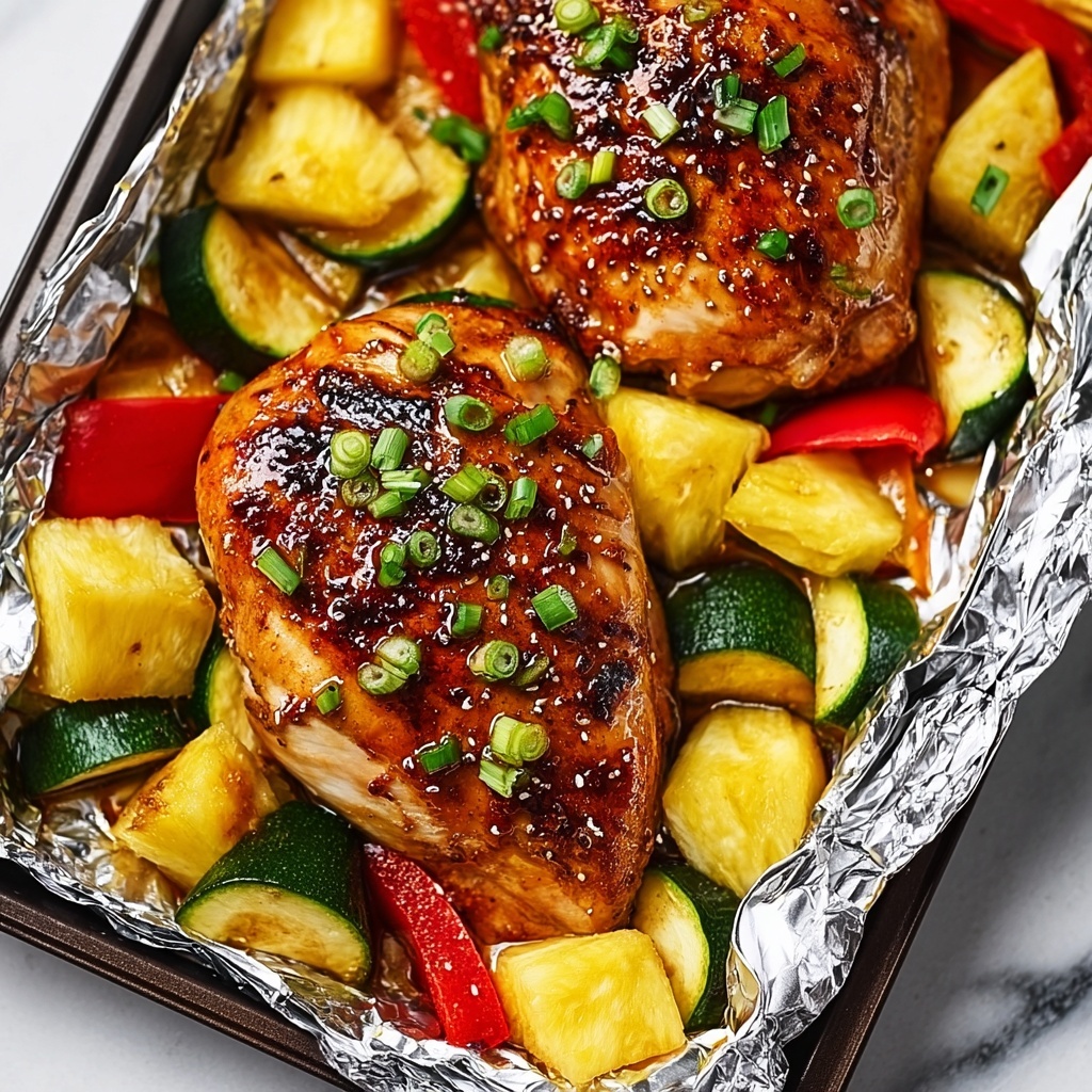 Teriyaki Chicken and Pineapple Foil Packets Recipe - Recipe Image