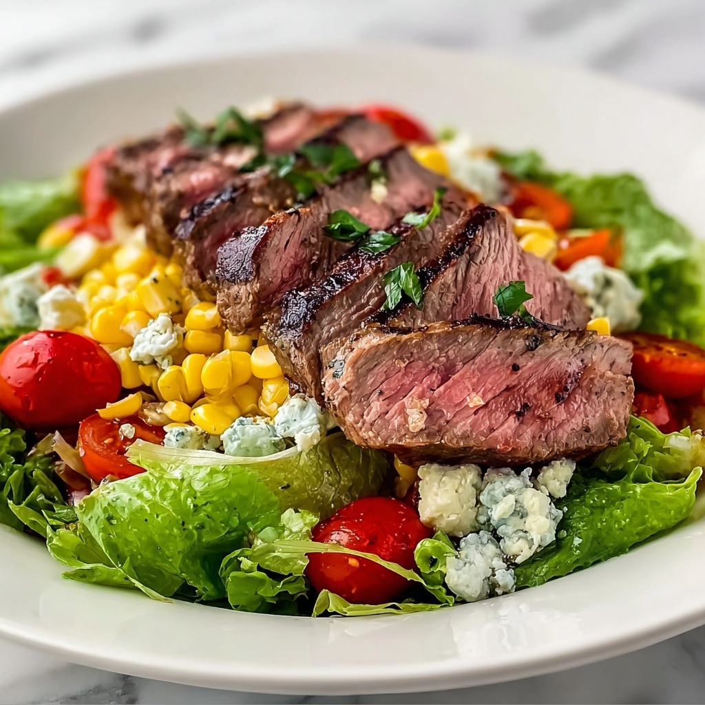 Balsamic Steak Gorgonzola Salad with Grilled Corn Recipe - Recipe Image