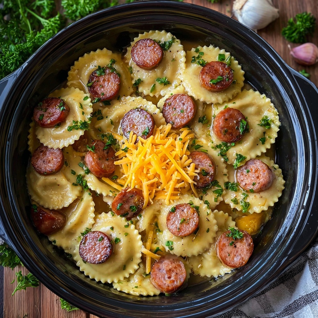 Crockpot Pierogi Casserole with Sausage Recipe - Recipe Image
