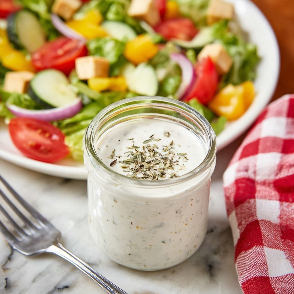 Creamy Italian Dressing & Salad Recipe - Recipe Image