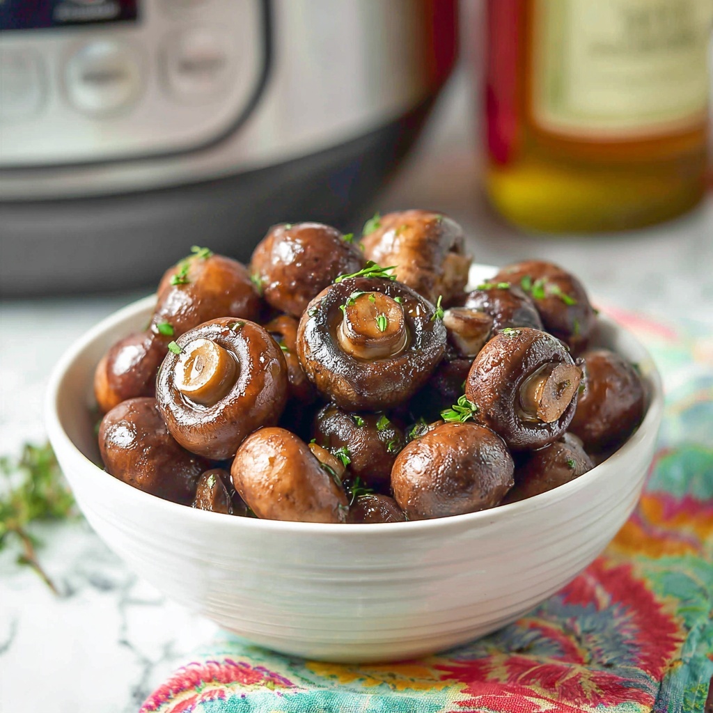 Slow Cooker Burgundy Mushrooms Recipe - Recipe Image