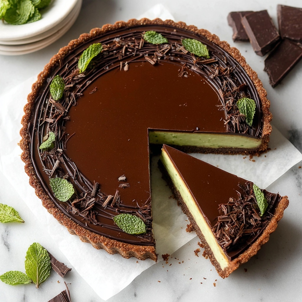 Vegan Mint Chocolate Tart Recipe - Recipe Image