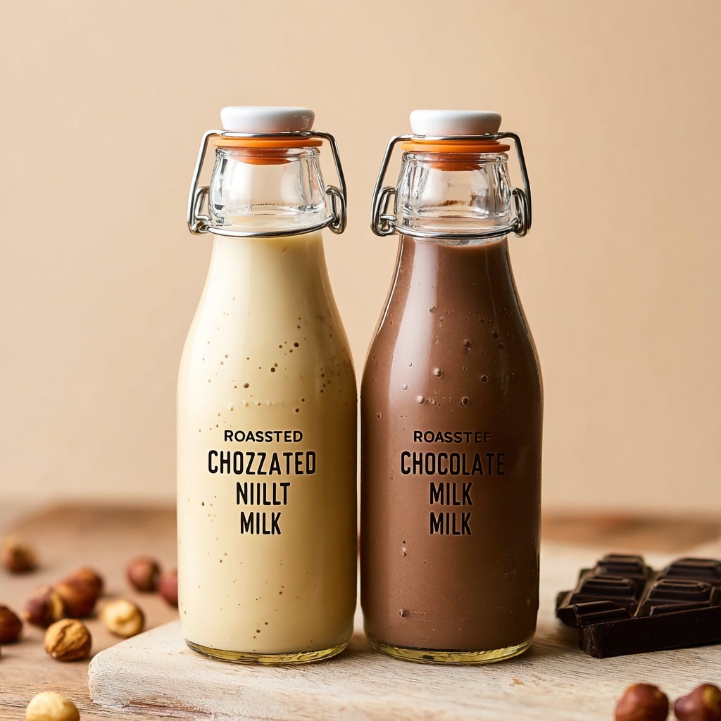 Homemade Roasted Hazelnut and Chocolate Milk Recipe - Recipe Image