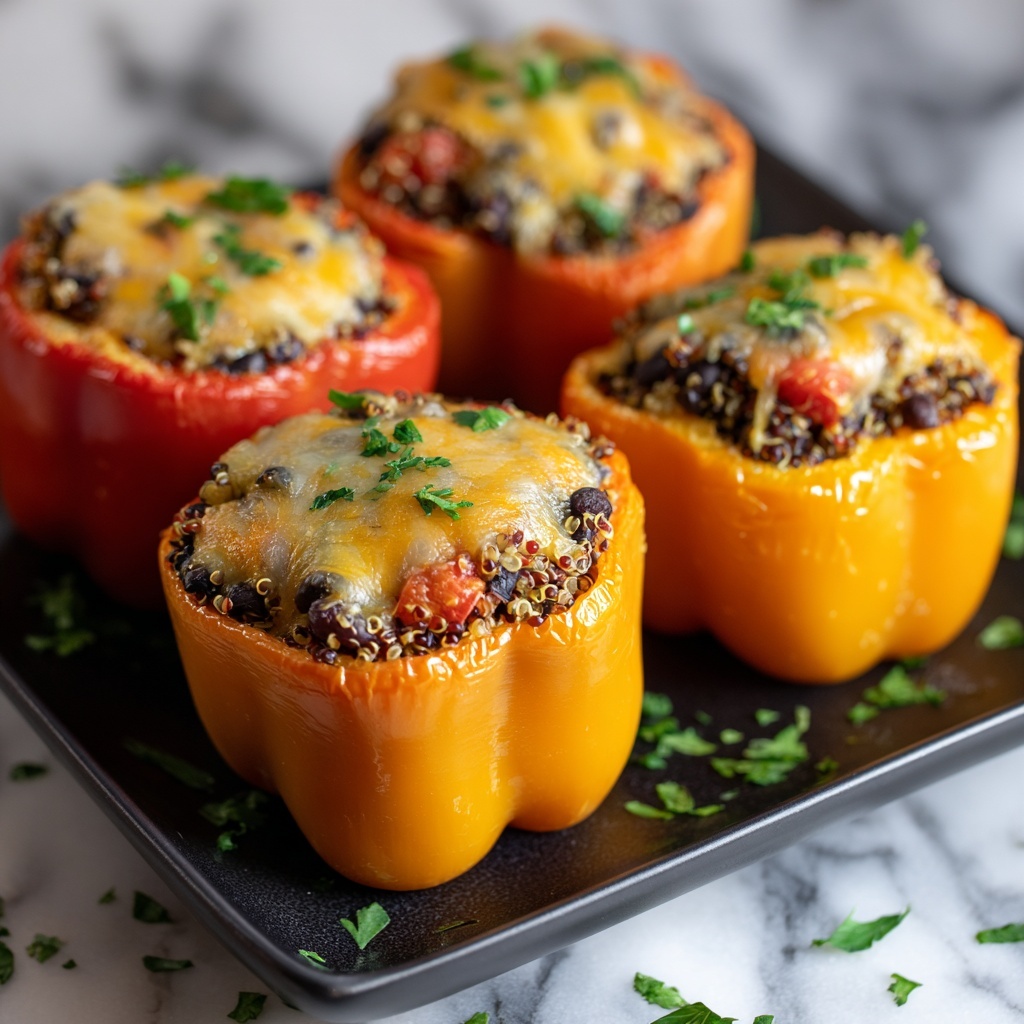 Quinoa and Black Bean Stuffed Bell Peppers Recipe - Recipe Image