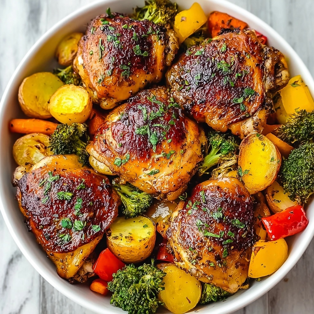 Roasted Garlic Chicken and Vegetables Recipe - Recipe Image