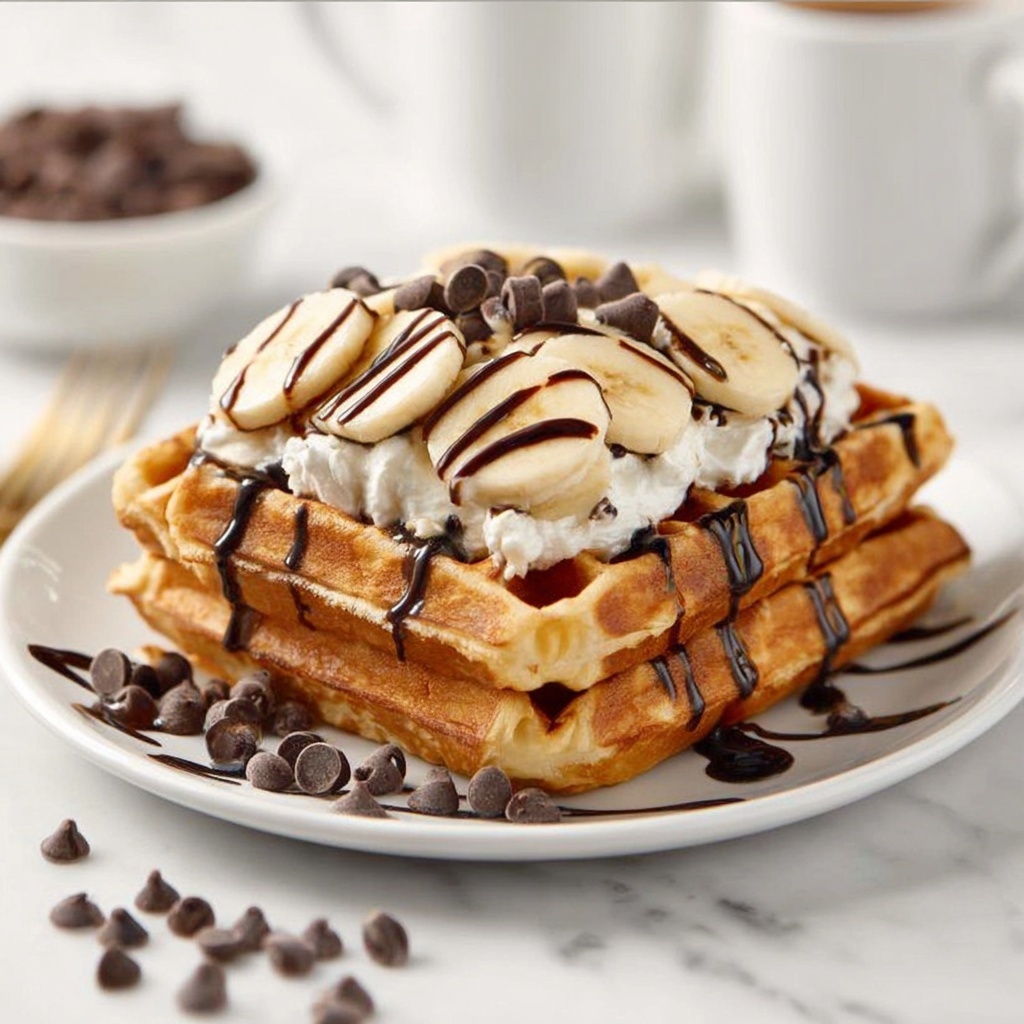 Waffles with Filling and Chocolate Glaze Recipe - Recipe Image