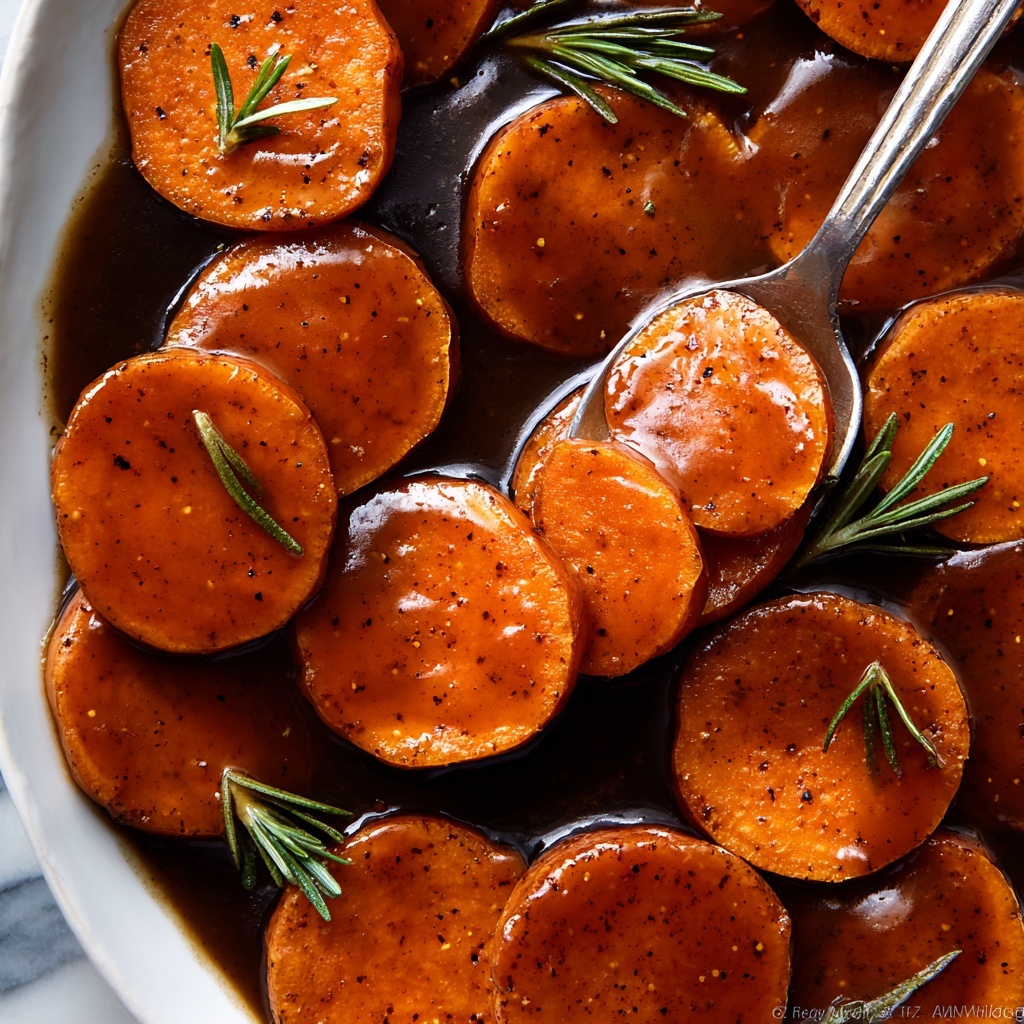 Candied Sweet Potatoes with Maple Brown Sugar Glaze Recipe - Recipe Image