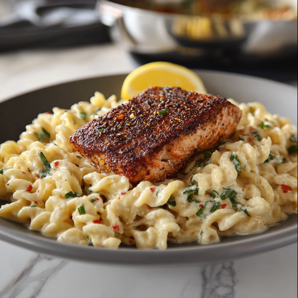 Tuscan Salmon and Mafaldine Pasta Recipe - Recipe Image