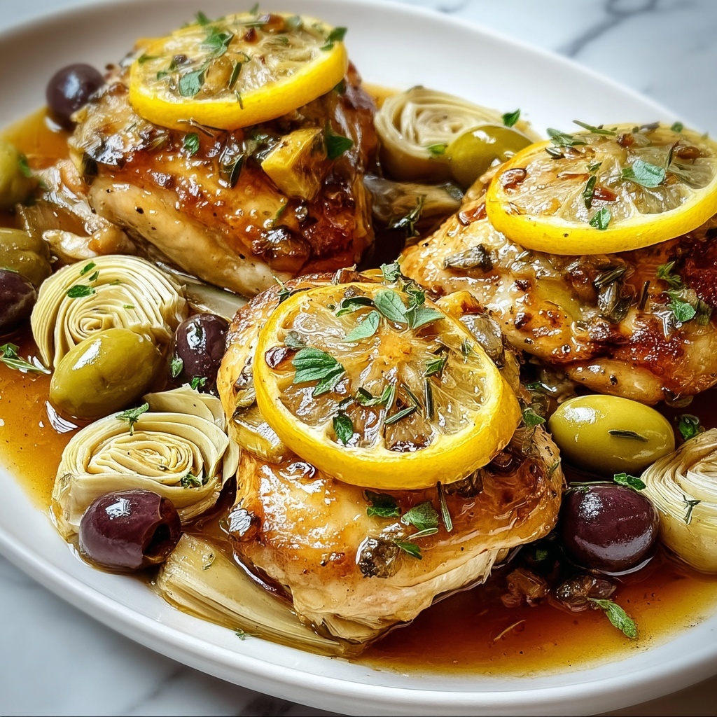 Mediterranean Lemon Chicken with Artichokes & Olives Recipe - Recipe Image