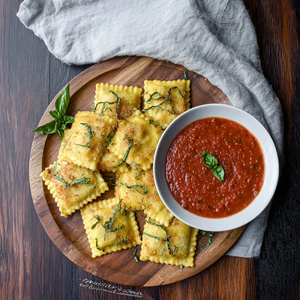 Fried Ravioli with Homemade Marinara Sauce Recipe - Recipe Image