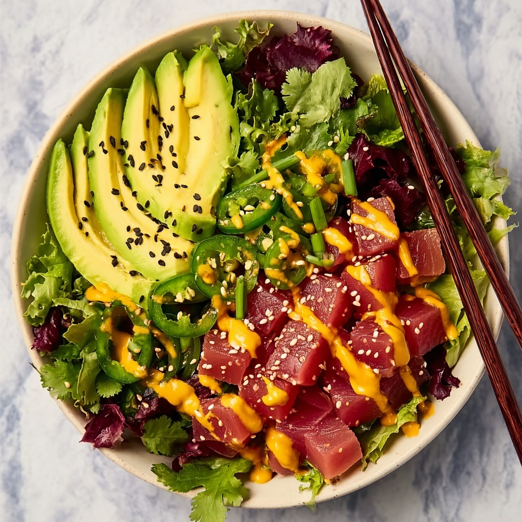 Tuna Poke Bowl with Mango Dressing Recipe - Recipe Image