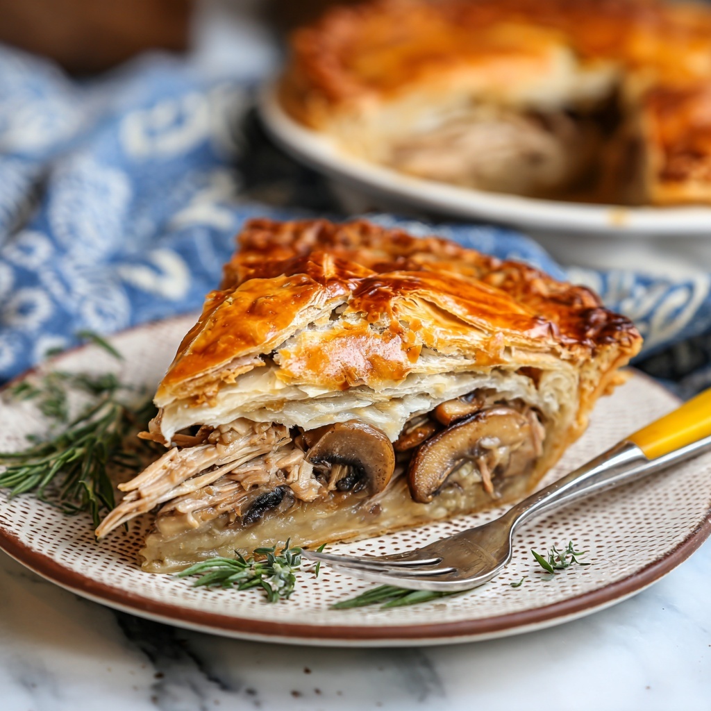 Savory Chicken and Mushroom Puff Pastry Delight Recipe - Recipe Image