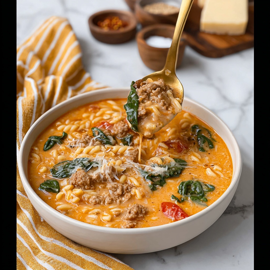 Marry Me Sausage Orzo Soup Recipe - Recipe Image