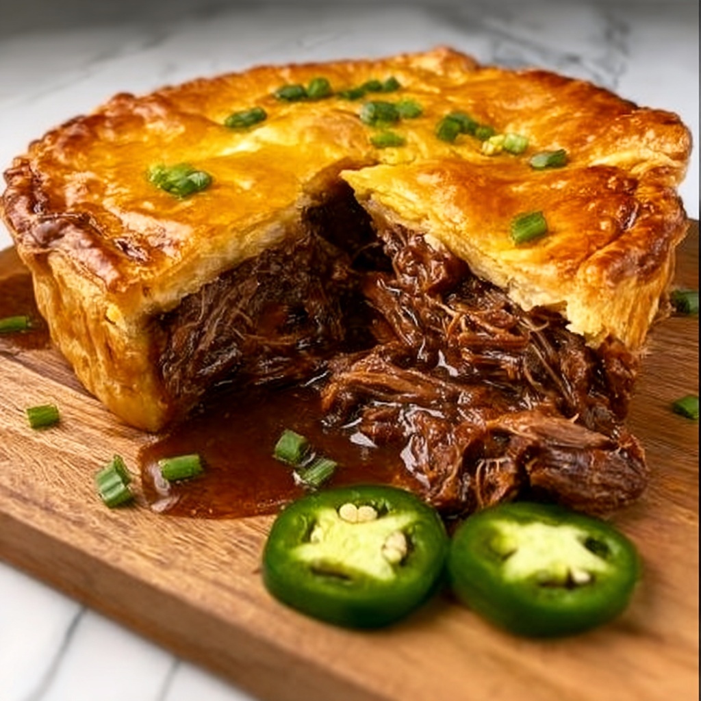 Spicy Jalapeño and Cheese Beef Pie with Leftover Brisket Recipe - Recipe Image
