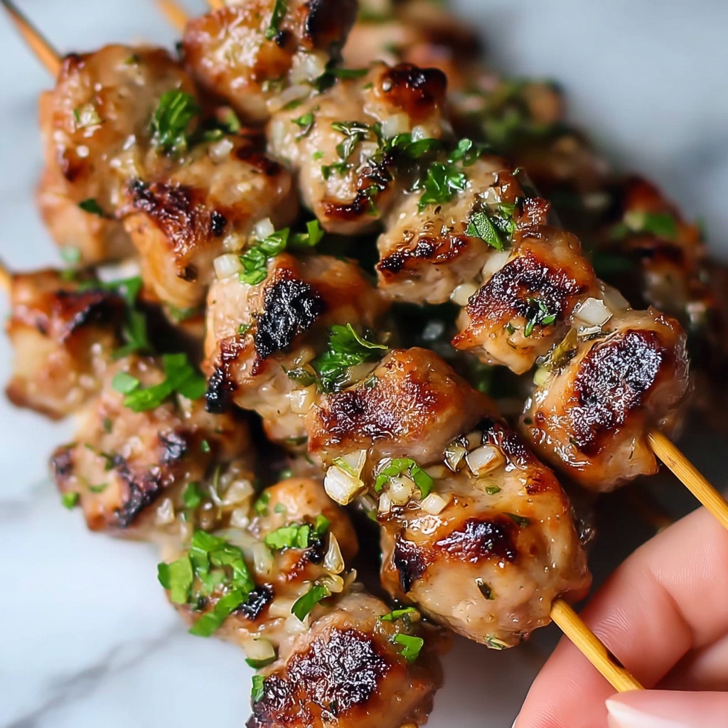 Air Fryer Garlic Parmesan Chicken Skewers Recipe - Recipe Image
