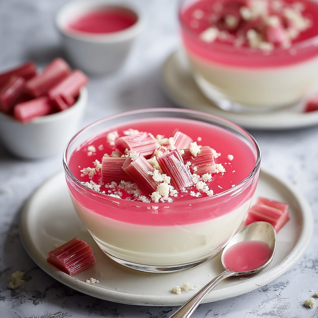 Rhubarb Panna Cotta: A Perfect Harmony of Tangy and Creamy Recipe - Recipe Image