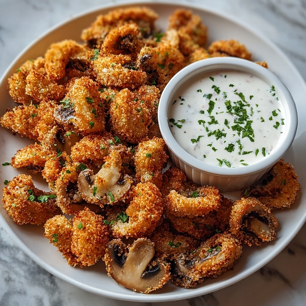 Crispy Fried Mushrooms with Cool Ranch Dip Recipe - Recipe Image