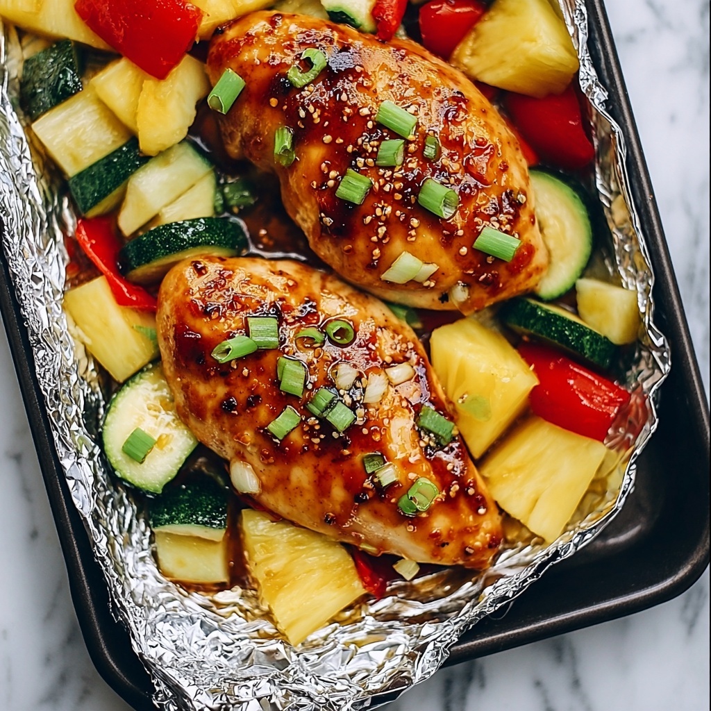 Teriyaki Chicken and Pineapple Foil Packets Recipe - Recipe Image