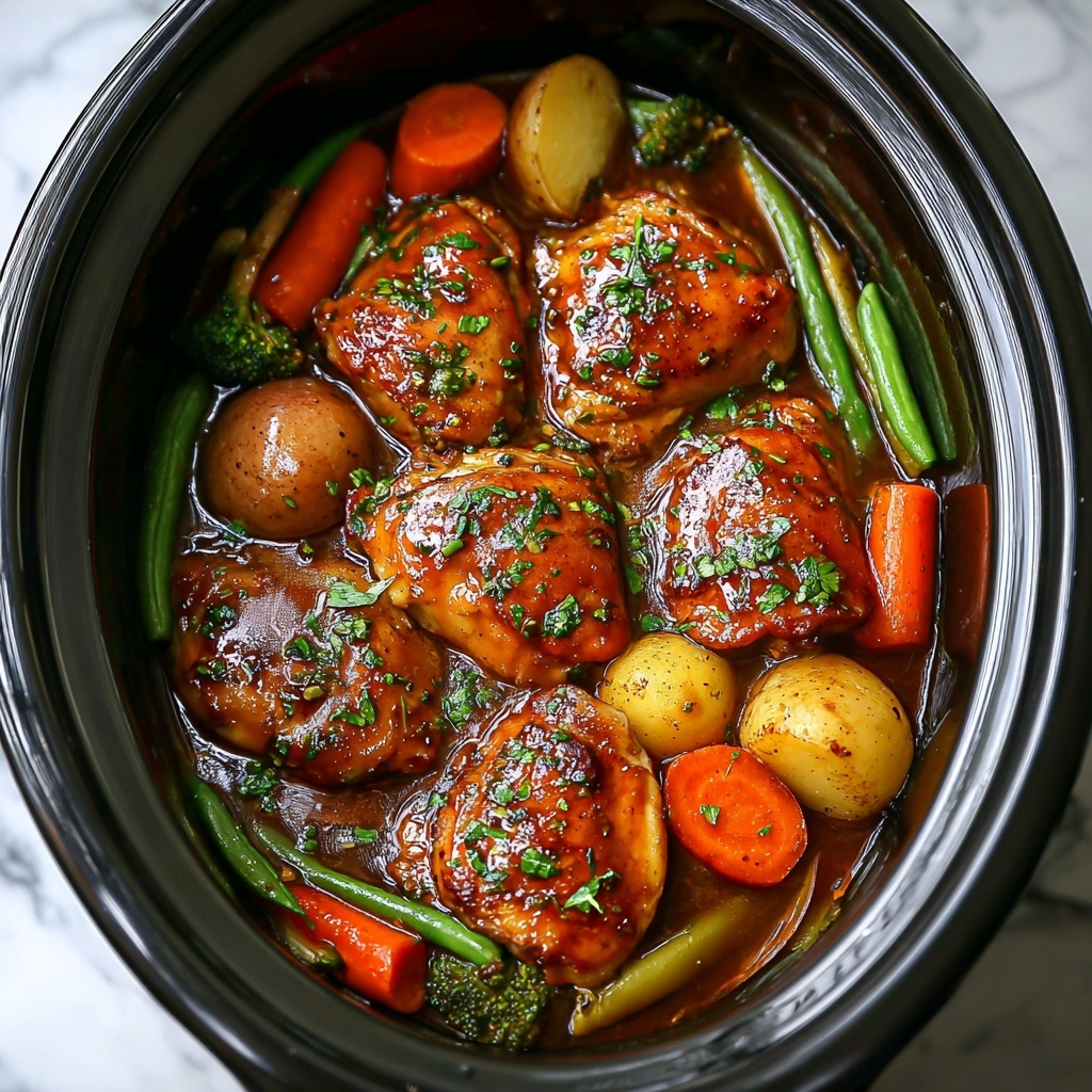 Slow Cooker Honey Garlic Chicken Recipe - Recipe Image