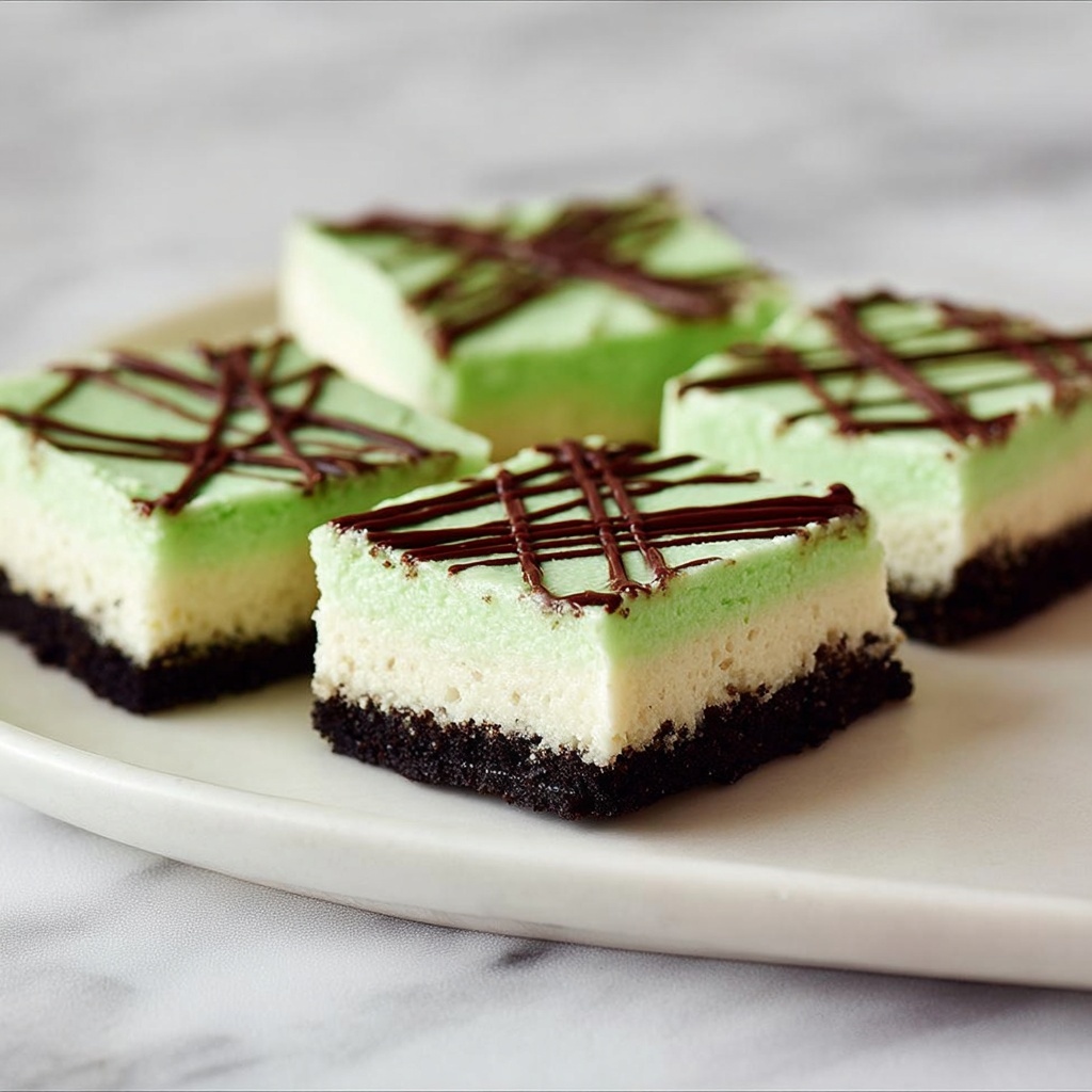 Grasshopper Cheesecake Bars Recipe - Recipe Image