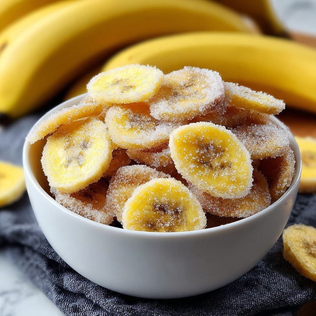 Cinnamon Sugar Air Fryer Banana Chips Recipe - Recipe Image