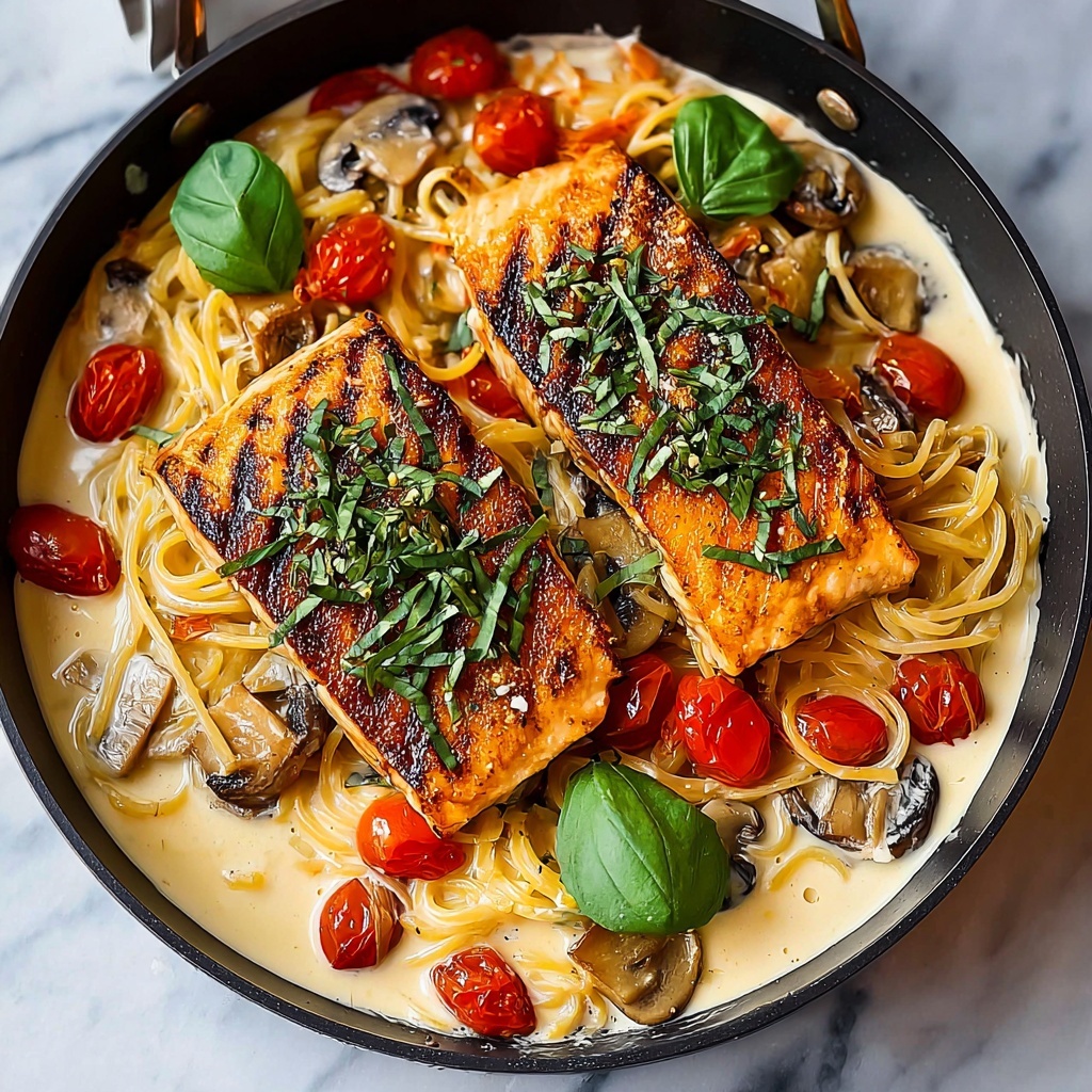 Tuscan Salmon Pasta Recipe - Recipe Image