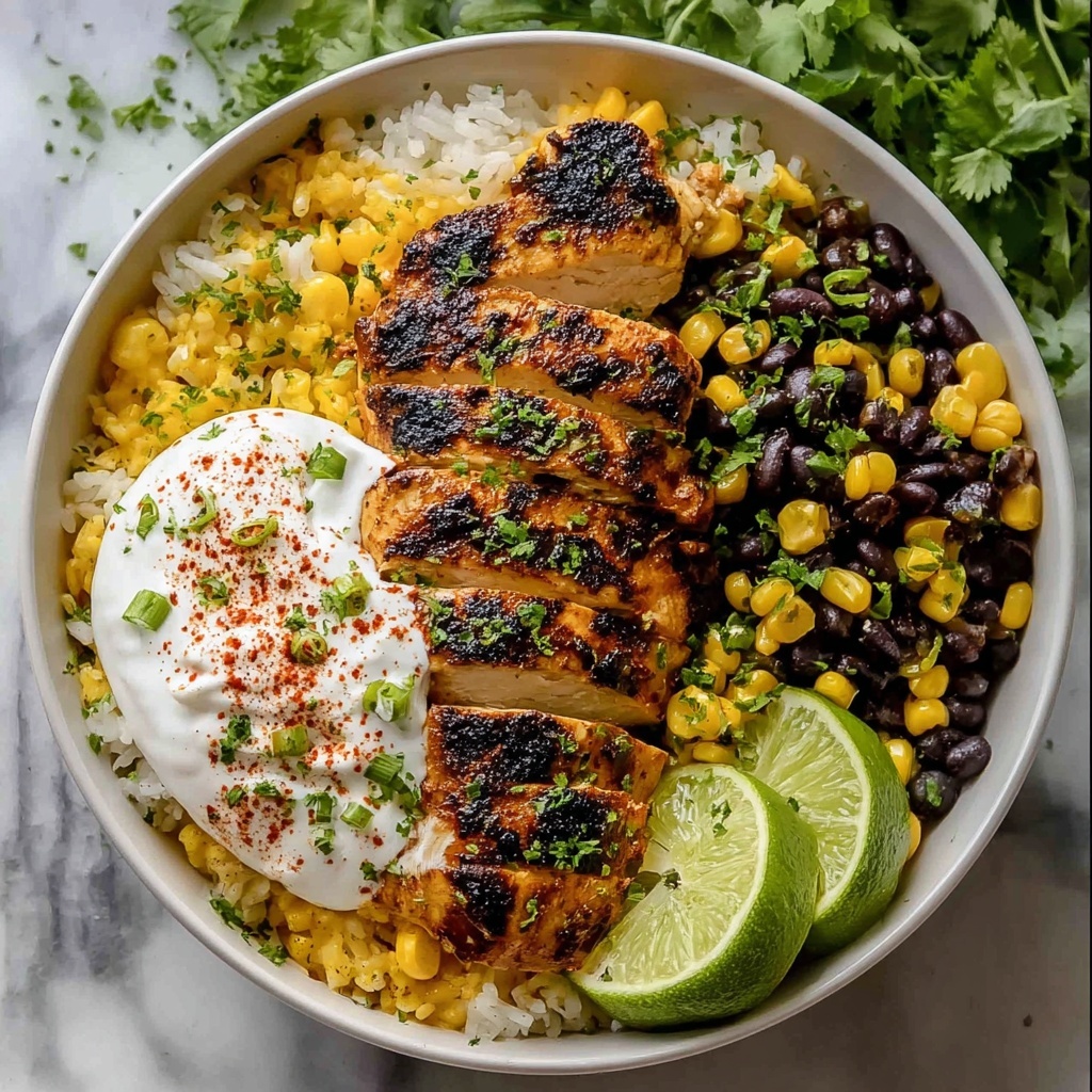 Mexican Chicken Rice Bowl with Black Beans, Corn, and Avocado Recipe - Recipe Image