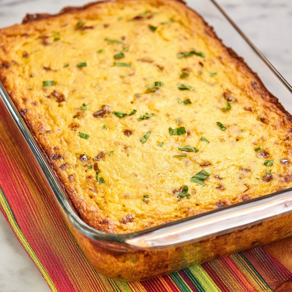 Mexican Chicken Cornbread Casserole Recipe - Recipe Image