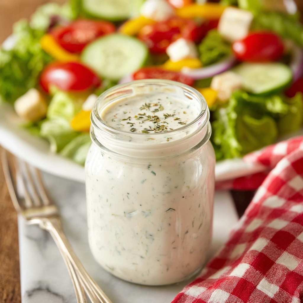 Creamy Italian Dressing & Salad Recipe - Recipe Image