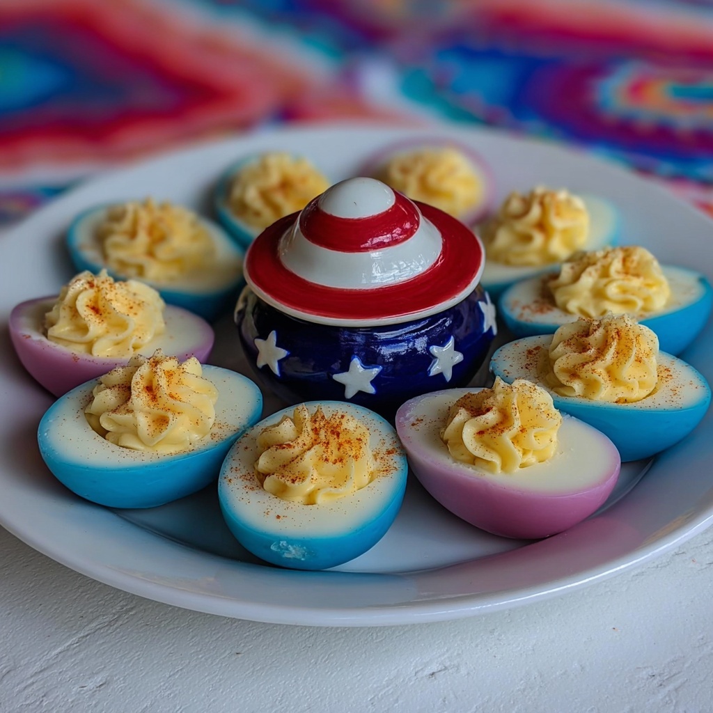 Patriotic Deviled Eggs Recipe - Recipe Image