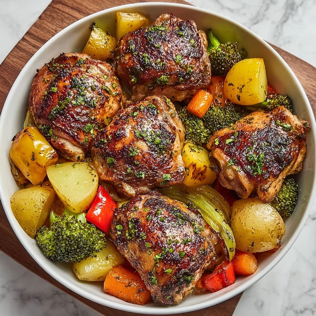 Roasted Garlic Chicken and Vegetables Recipe - Recipe Image