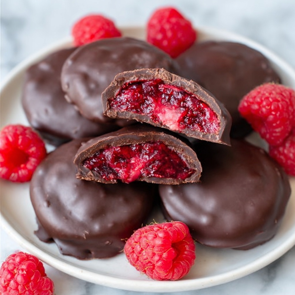 Chocolate Frozen Raspberries Recipe - Recipe Image