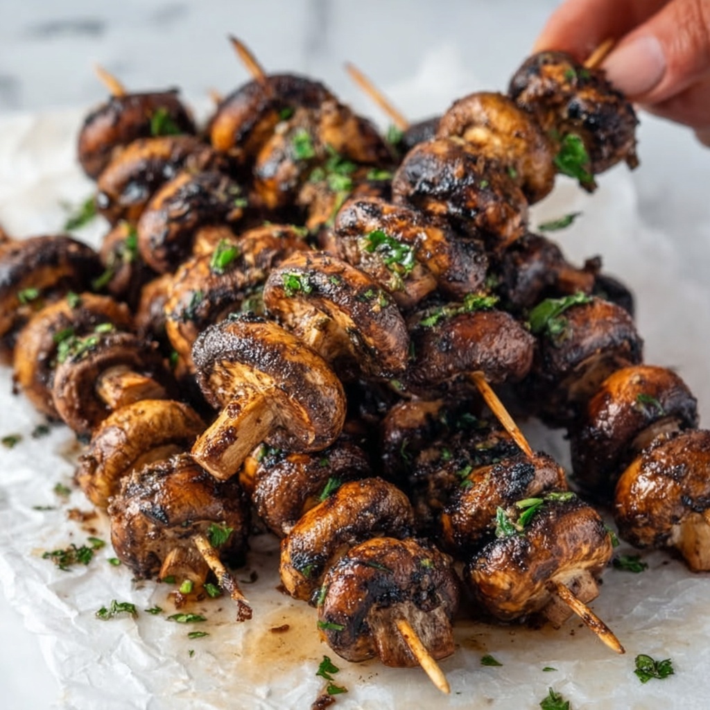 Marinated Grilled Mushroom Skewers Recipe - Recipe Image