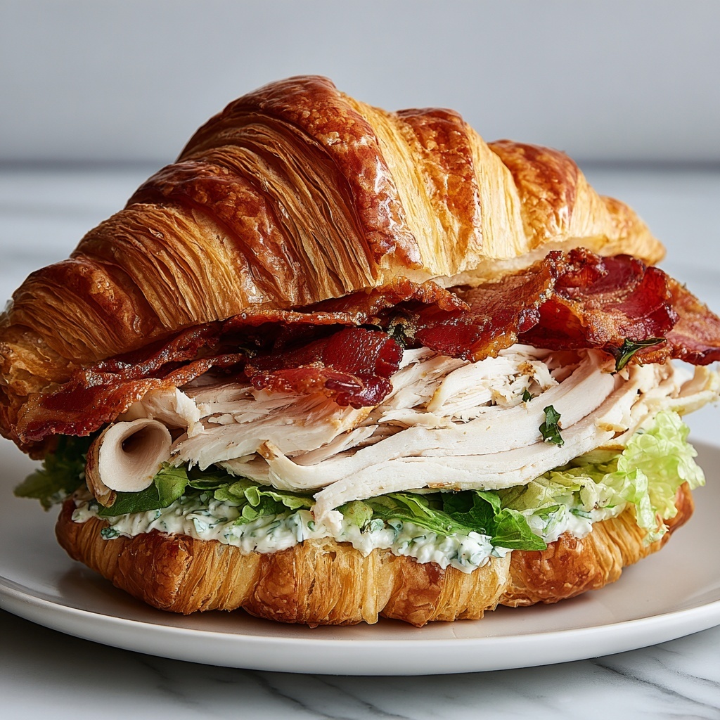 Chicken Caesar Croissant Sandwich Recipe - Recipe Image