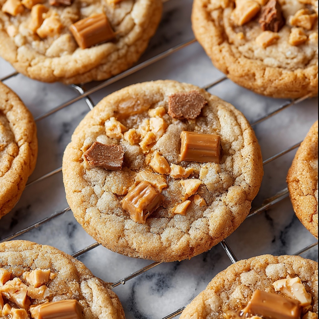 Thick and Chewy Peanut Butter Butterfinger Cookies Recipe - Recipe Image