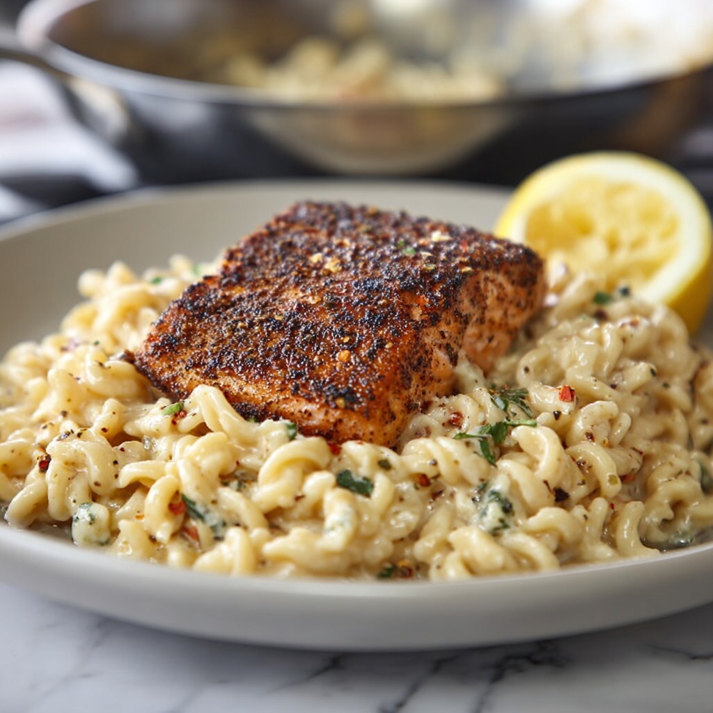 Tuscan Salmon and Mafaldine Pasta Recipe - Recipe Image
