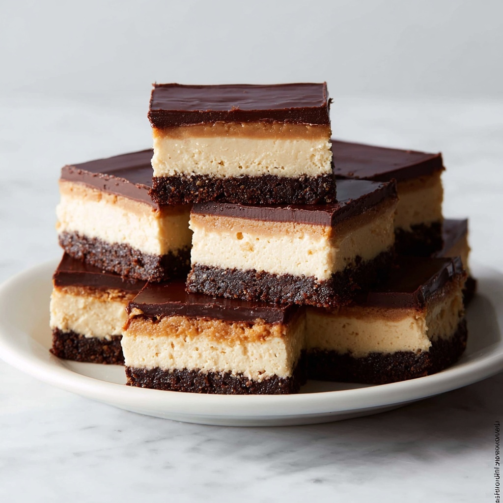 Chocolate Peanut Butter Cheesecake Bars Recipe - Recipe Image