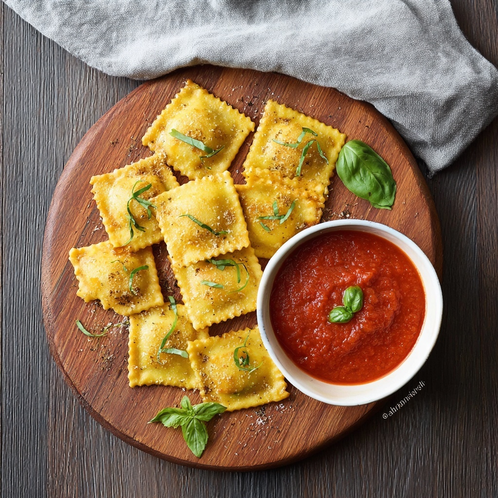Fried Ravioli with Homemade Marinara Sauce Recipe - Recipe Image