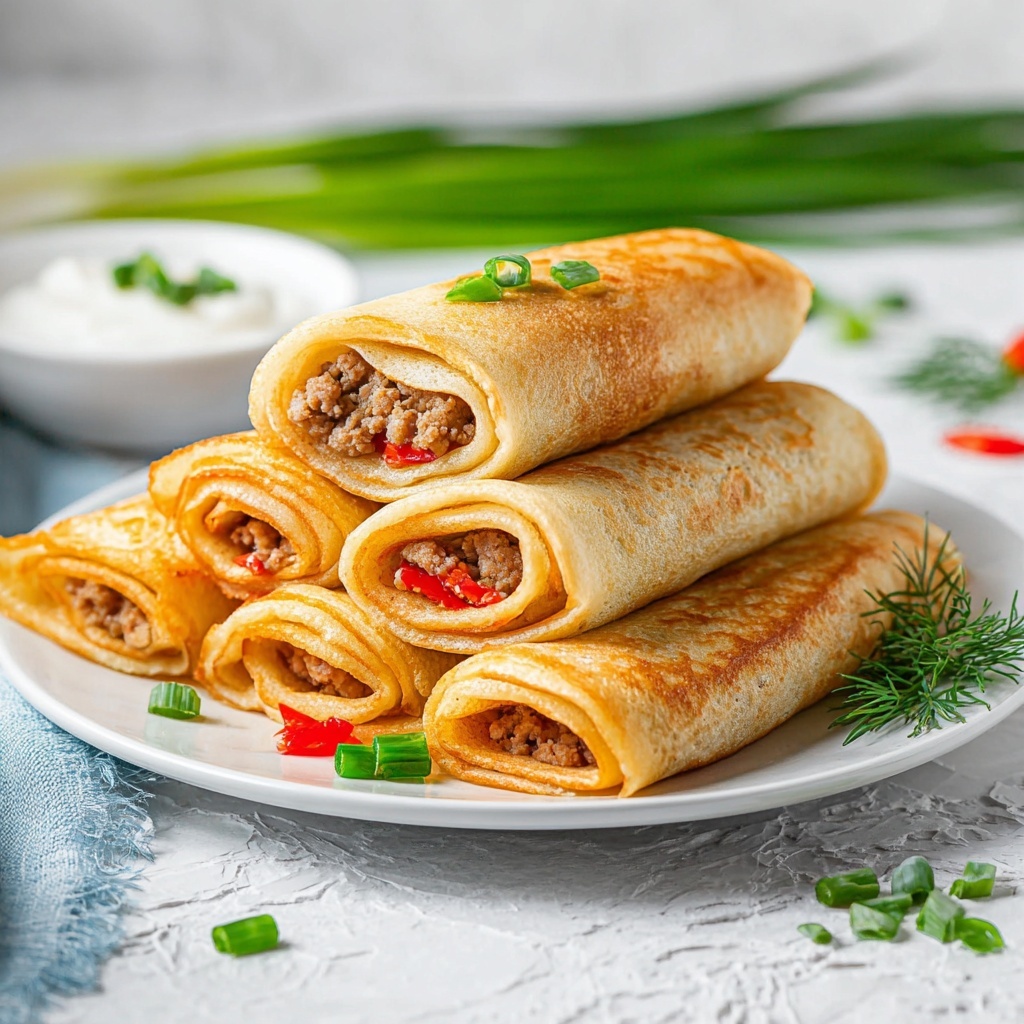 Russian Blini Stuffed Pancakes Recipe - Recipe Image