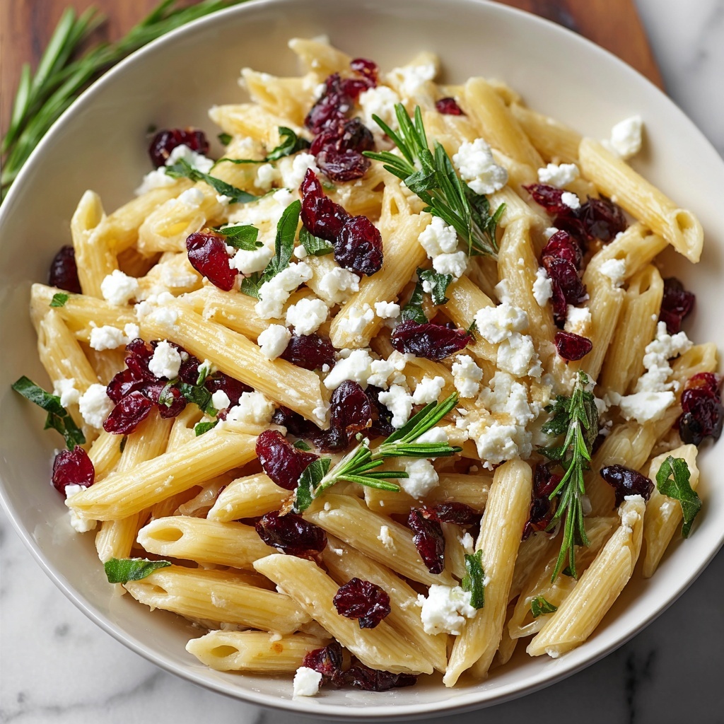 Feta & Cranberry Penne Salad with Orange Vinaigrette Recipe - Recipe Image