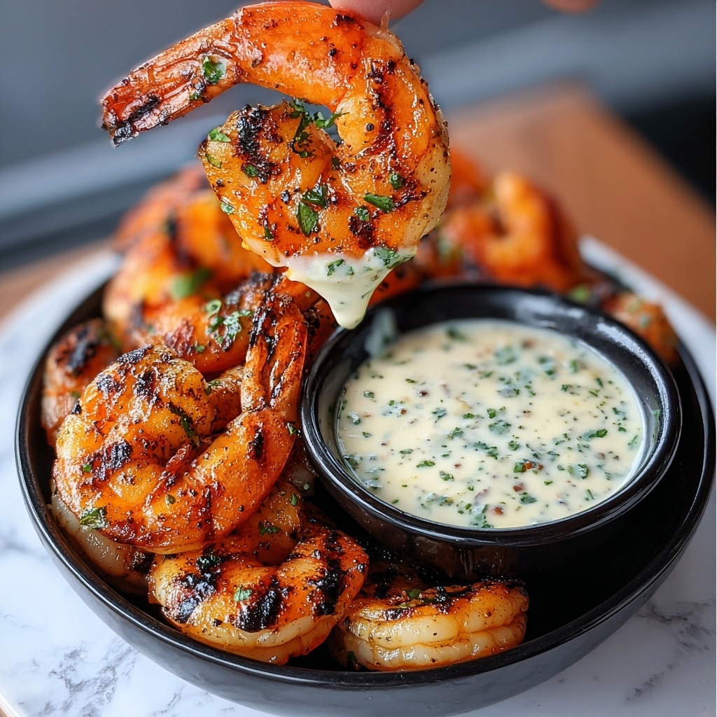 Spicy Garlic Parmesan Grilled Shrimp with Lemon-Herb Aioli Recipe - Recipe Image