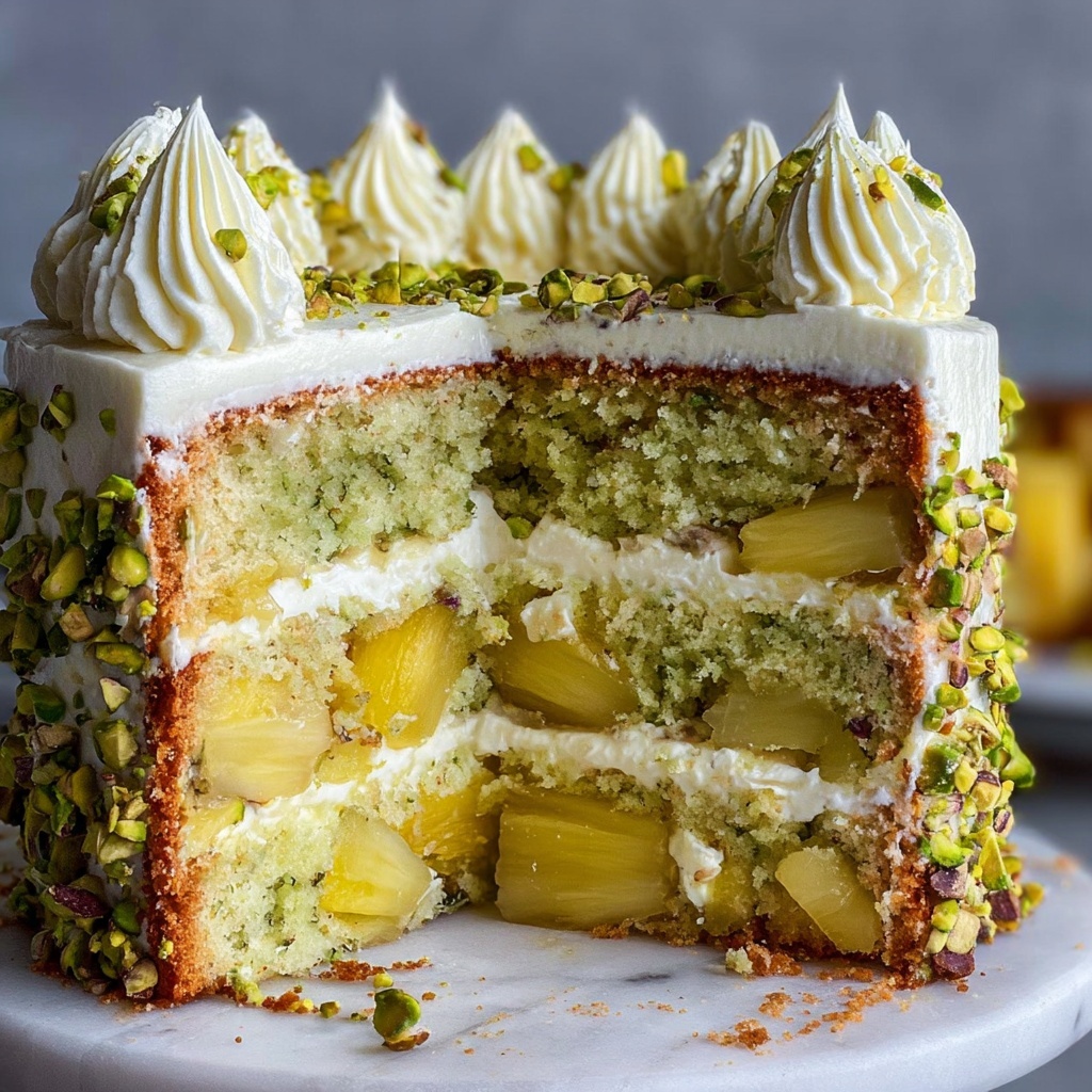 Tropical Pistachio Pineapple Cake Recipe - Recipe Image
