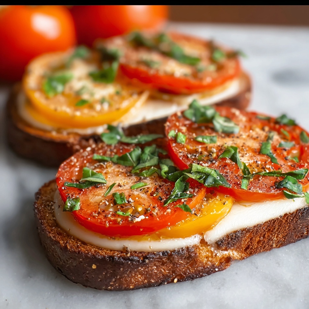 Garlic & Cheese Tomato Toast Recipe - Recipe Image